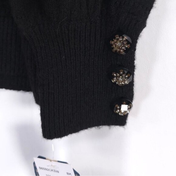 NWT DEMOCRACY Pullover Top Sweater V neck Tie STYLE B6092CKSW Size SMALL - Picture 7 of 11